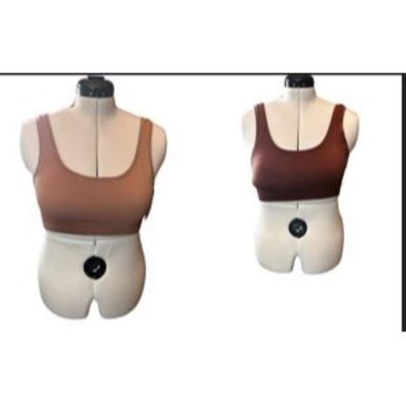 Nordstrom Size XL Lot of 2 Pullover Stretch Sport Bras  Tan and Brown - Picture 4 of 15